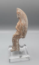 An Ancient Greek , Boeotian Region , Terracotta Statue Figure Of A Seated And Draped Goddess .