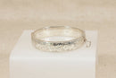 Classic Vintage Sterling Silver Floral Hinged Bangle – Birmingham 1971