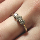 9ct white gold diamond trilogy ring