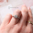 18ct White Gold Diamond Halo Cluster Ring 0.76ct