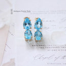 9ct Gold Blue Topaz Earrings