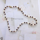9ct Cultured Pearl & Garnet Necklace