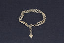 Silver Fancy Link Bracelet & Heart Charm