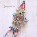 Rare Butler & Wilson Large Crystal Cat Brooch