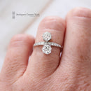 Edwardian 18ct White Gold & Diamond Fancy 2 Stone