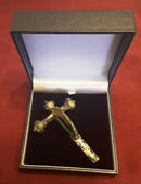 A Roman Military ,Gilded Bronze, Crossbow Type Cloak Brooch.