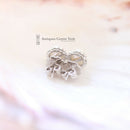 18ct White Gold Pearl & Diamond Cluster Earrings by Luke Stockley London