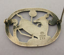 Vintage Georg Jensen Sterling Silver Kneeling Deer Brooch Design No 256