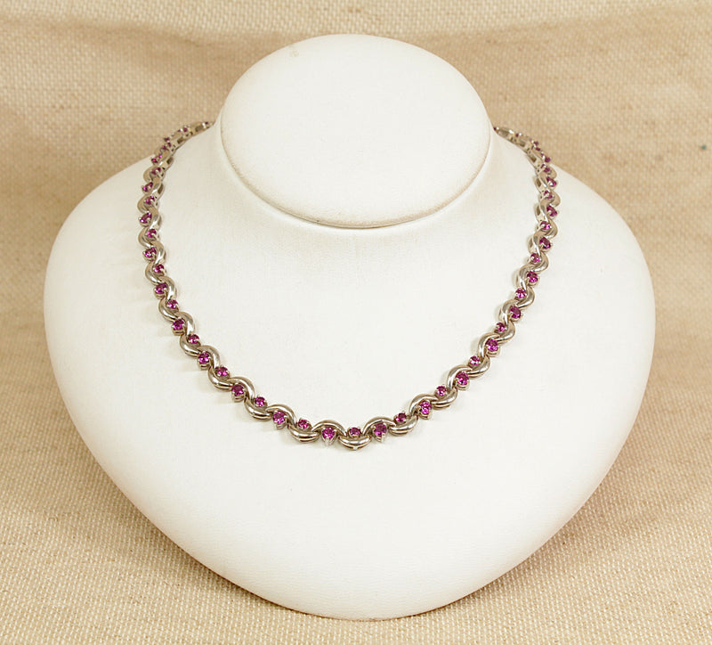 Silver & Amethyst Crystal Necklace