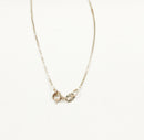 Silver & Gold Sapphire Italian Pendant & Chain