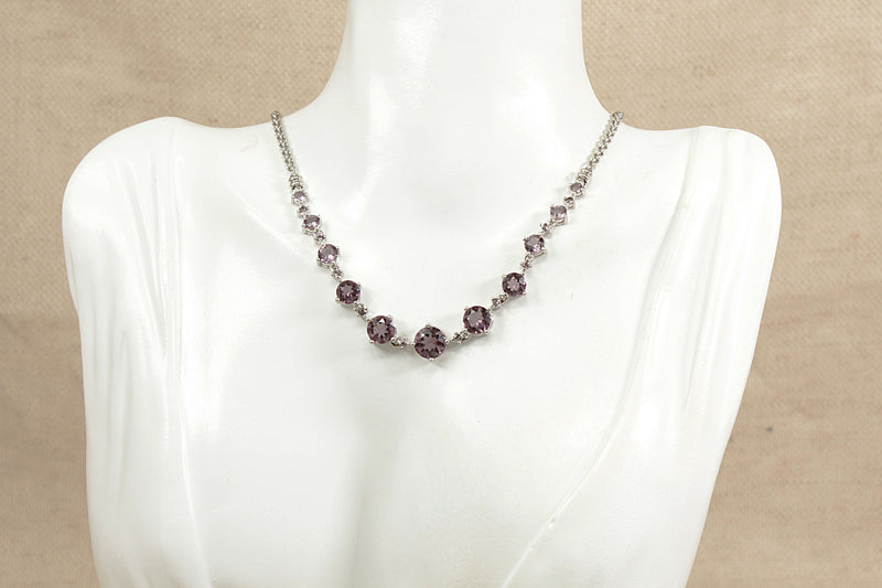 Silver & Amethyst Colour Necklet