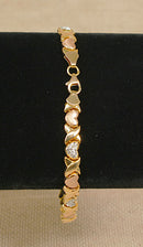 Silver Gilt Heart Design Bracelet