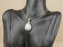 Charming Vintage Sterling Silver & Moss Agate Pendant Necklace
