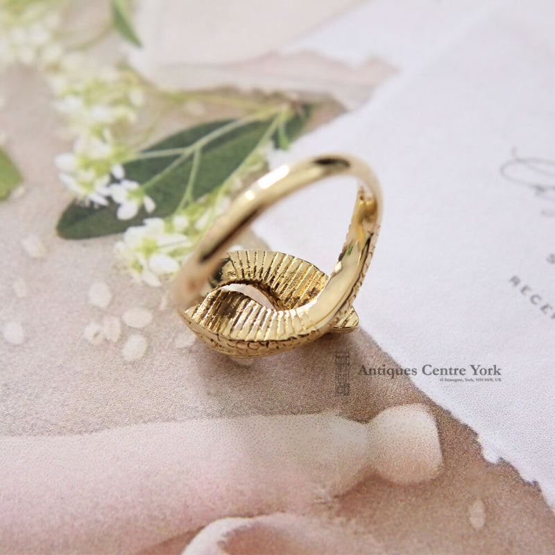 Vintage 18ct Gold 2 Headed Snake Ring