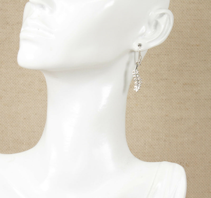 Silver Fern Leaf Earrings