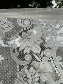Victorianna classic period design cotton lace bone cream colour panel readymade 58"/60” cotton