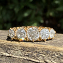 Antique Edwardian Old Mine Cut Diamond 18ct Gold Five Stone Engagement Ring (1.40cts)