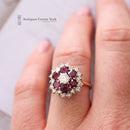 Vintage 18ct Ruby & Diamond Cluster Ring