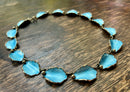 Modern Mid Century Hans Myhre Sterling Silver Gilt Sea Spray Blue Enamel Necklace