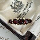 Vintage 9ct Gold Graduated Garnet Five Stone Ring