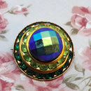 Vintage Gold Tone & Faux Jewelled Brooch