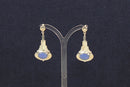 Silver & Blue Chalcedony Art Deco Style Earrings