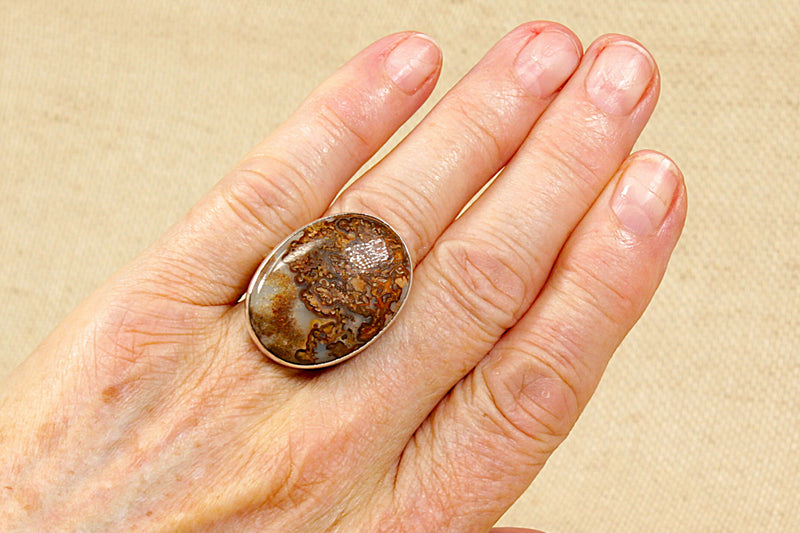 Silver & Ocean Jasper Designer Ring