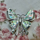 Sterling Silver & Abalone Shell Butterfly Brooch