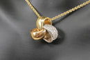 Superb Martin & Co. 18ct Gold Three-Tone Diamond Knot Pendant & Chain