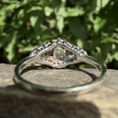 Art Deco Style Yellow Diamond Emerald & White Diamond Ring