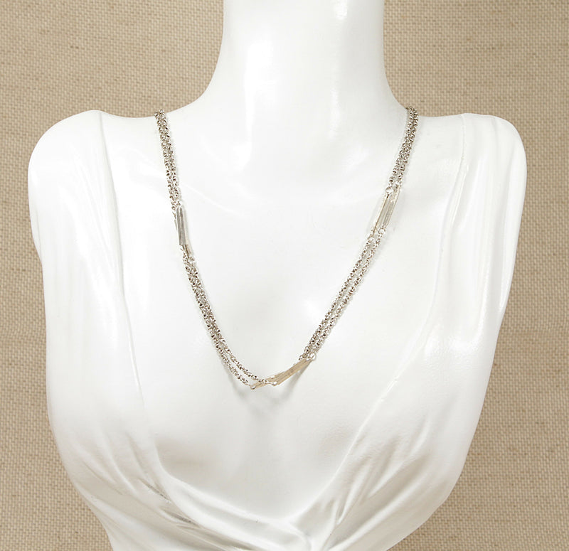 Victorian Silver double Strand Chain