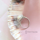 18ct White Gold Opal & Diamond Oval Cluster Ring