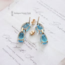9ct Gold Blue Topaz Earrings