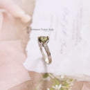 18ct White Gold Green Tourmaline & Diamond Ring