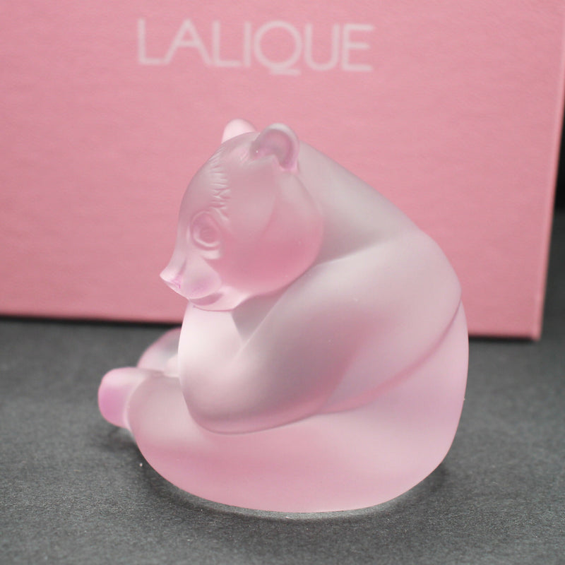 New Lalique: Pink panda sculpture