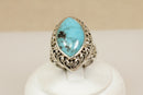 Silver & Large Turquoise Ring