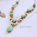1960's 9ct Jade & Cultured Pearl Necklace by Cropp & Farr