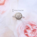9ct White Gold Diamond Flower Halo Cluster 0.50ct