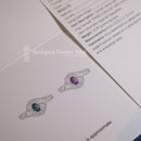 Platinum Pt900 Alexandrite Baguette Cut Diamond Crossover Ring With GIA Certificate Size L