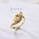 Vintage 18ct Gold 2 Headed Snake Ring