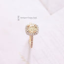 18ct Champagne Coloured Cushion Cut Diamond Cluster 1.62cts