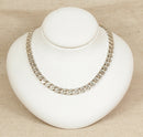 Silver Heavy Flat Curb Link Necklace Chain