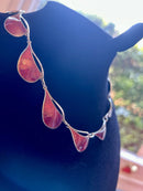 Norwegian 1932 Sterling Silver London Import Marked Ox Blood Red Enamel Necklace