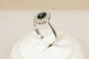 18ct White Gold Sapphire & Diamond ‘Diana’ Style Cluster Ring