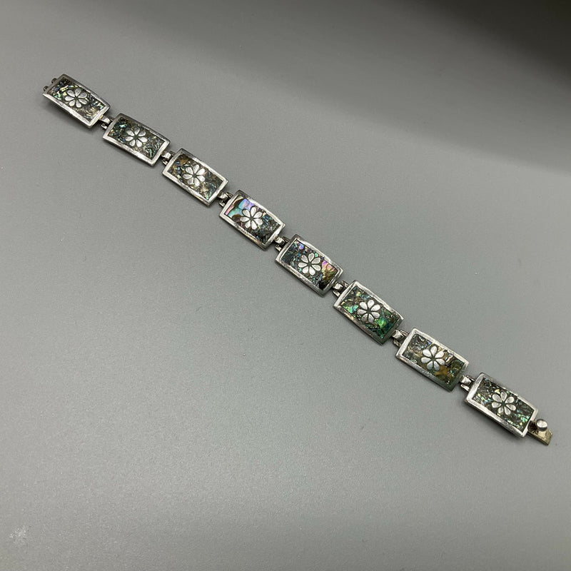 Mexican silver and abalone bracelet