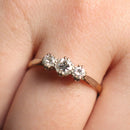 18ct gold and platinum c0.55ct diamond trilogy ring