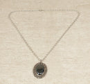 Superb Edwardian Silver, Hematite & Marcasite Pendant with Silver Chain