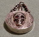 Memento Mori Hallmarked Victorian Chester 1873 Garnet Skull Channelise Perfume Holder