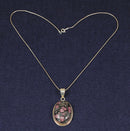 Impressive Sterling Silver & Spotted Jasper Agate Pendant with 18-Inch Silver Chain