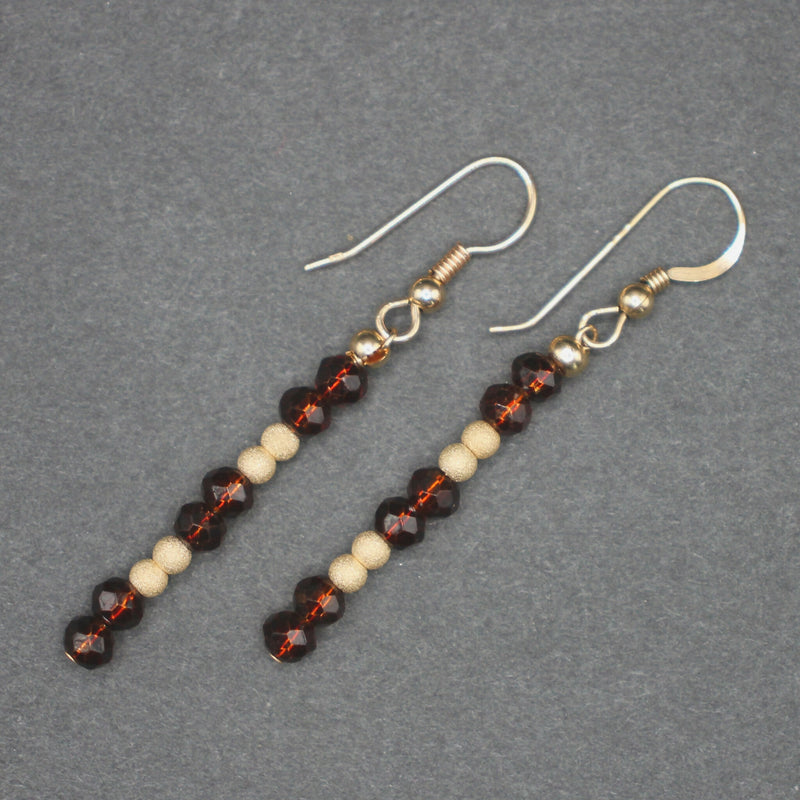 Bridget: Brown aaa crystal drop earrings